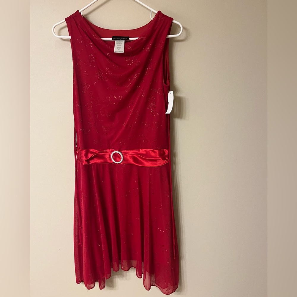NWT red sparkly dress, size 16